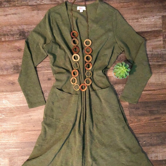 LuLaRoe Green Sarah Long Duster Cardigan - Picture 1 of 2